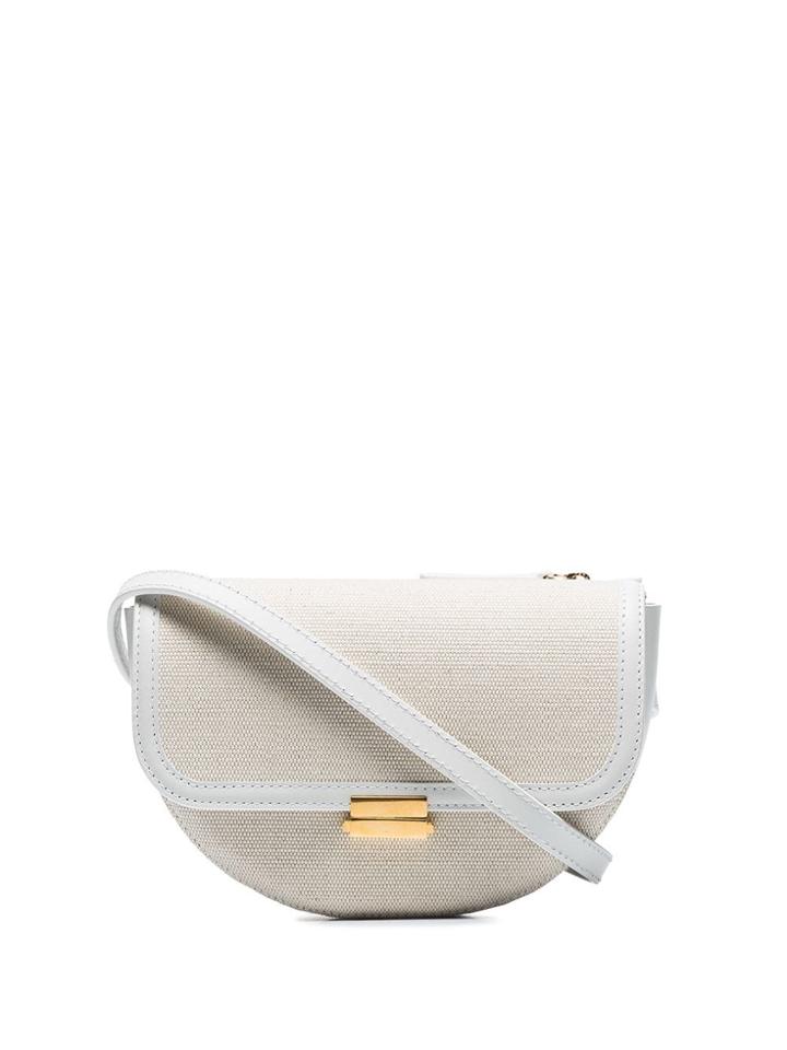 Wandler Beige And White Anna Canvas And Leather Belt Bag