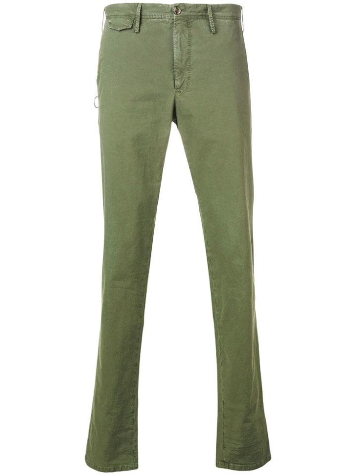 Pt01 Staight-leg Low Rise Trousers - Green