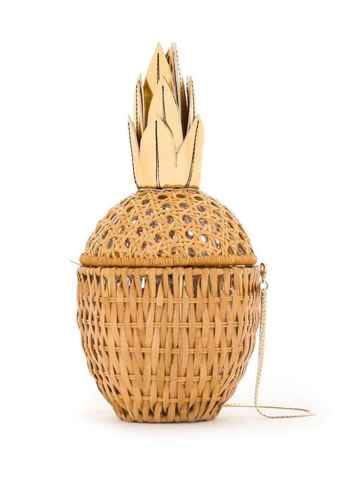 Serpui Abacaxi Straw Clutch - Yellow