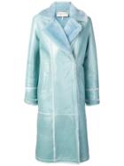 Emilio Pucci Aqua Blue Shearling Coat