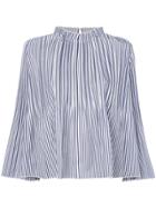 Marc Cain Striped Flared Blouse - Blue