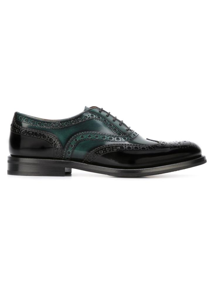 Church S Ombre Brogue Shoes, Women's, Size: 39, Green, Leather/rubber