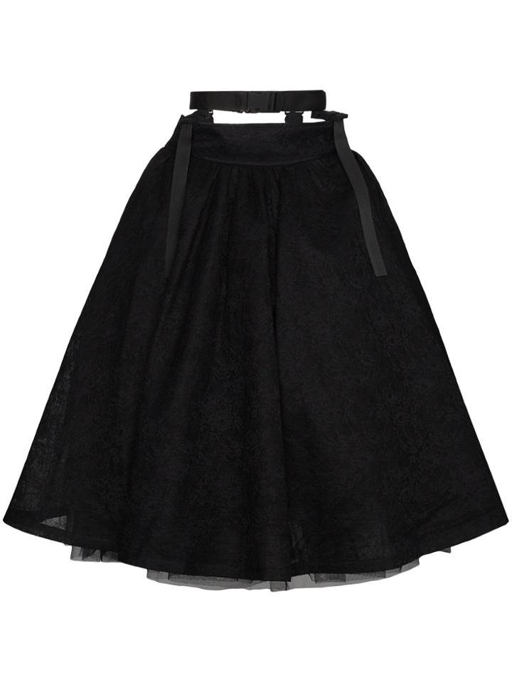 Shushu/tong High Waisted A Line Skirt - Black