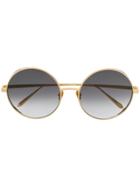 Linda Farrow Gallery Circle Framed Sunglasses - Gold