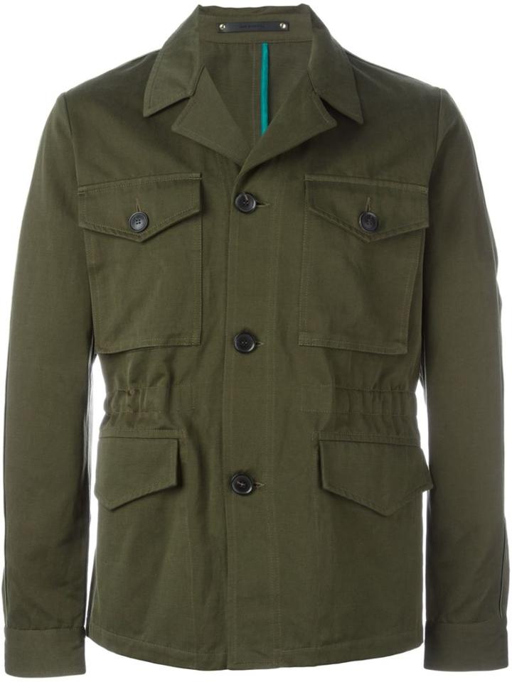 Paul Smith Military Jacket, Men's, Size: Medium, Green, Cotton/linen/flax