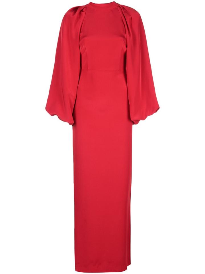 Adam Lippes Wide-sleeve Fitted Dress - Red
