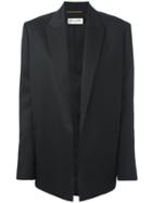 Saint Laurent - Open Front Jacket - Women - Silk/cotton/wool - 36, Women's, Black, Silk/cotton/wool