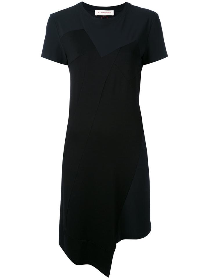 A.f.vandevorst - Asymmetric Hem Dress - Women - Spandex/elastane/viscose - 36, Black, Spandex/elastane/viscose