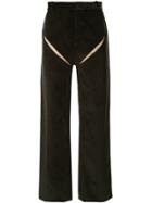 Y/project Slashed Corduroy Trousers - Green
