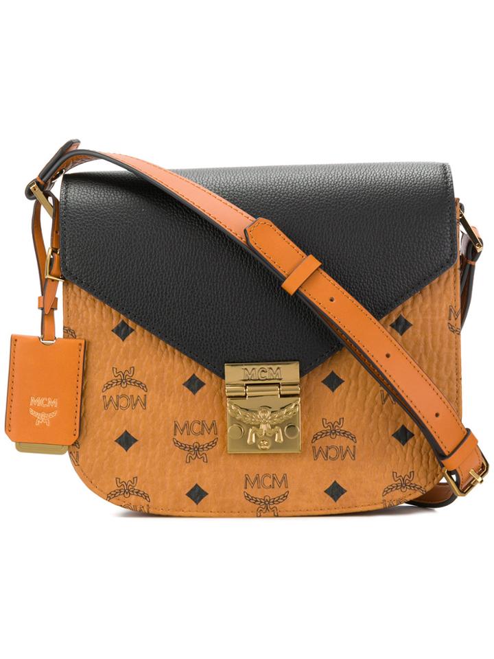 Mcm Monogram Print Crossbody Bag - Brown