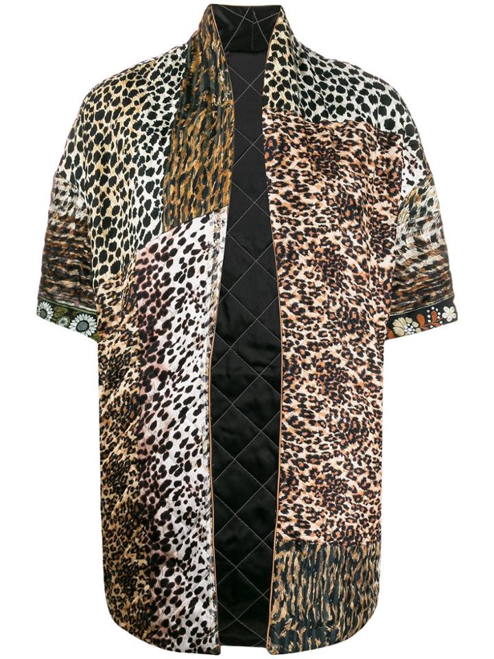 Pierre-louis Mascia Animal Print Padded Coat - Brown