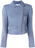 Iro Cropped Jacket, Women's, Size: 40, Blue, Lamb Skin/rayon
