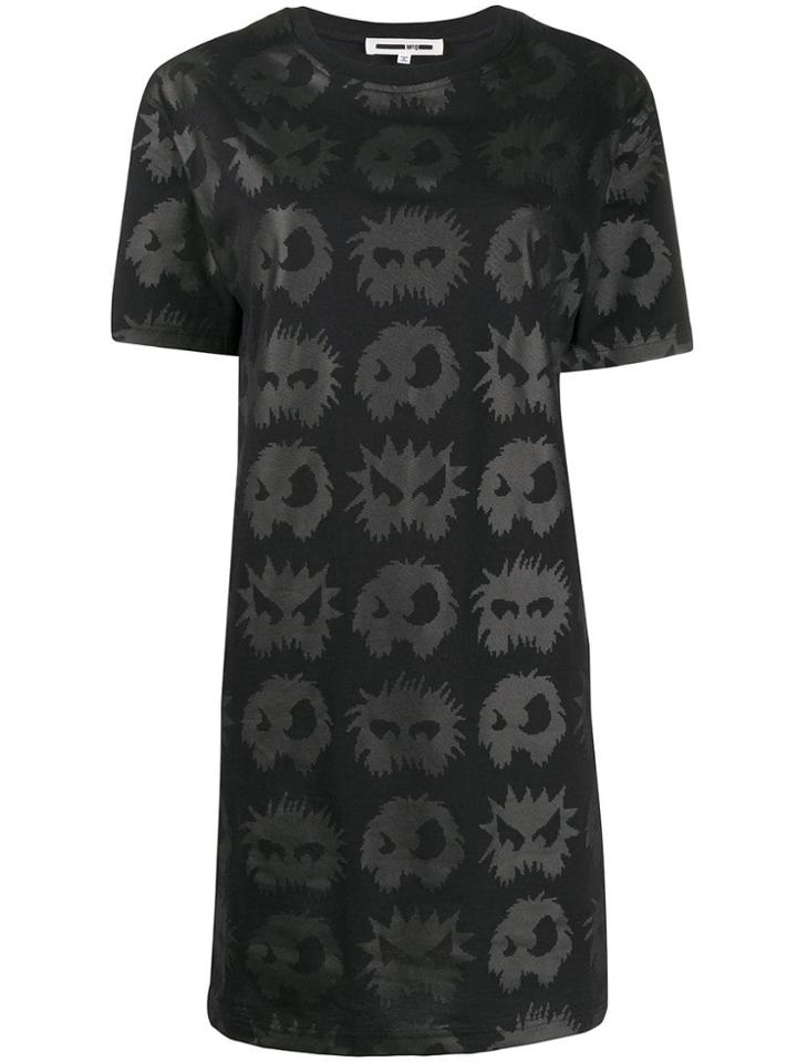 Mcq Alexander Mcqueen Angry Eyes T-shirt Dress - Black
