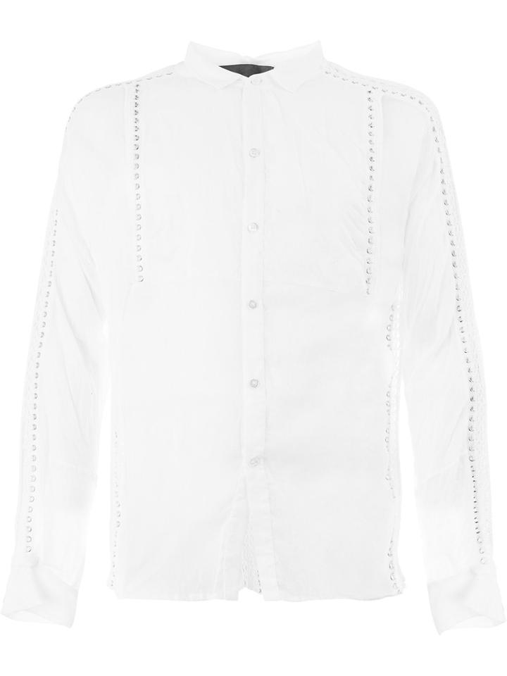 Di Liborio Eyelet Trim Buttoned Shirt - White