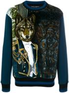 Dolce & Gabbana Royal Wolf Print Sweatshirt - Blue