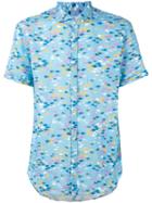 Drumohr - Printed Shirt - Men - Linen/flax - M, Blue, Linen/flax