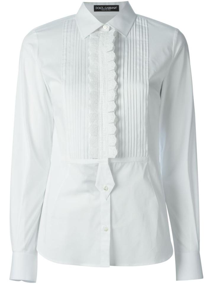 Dolce & Gabbana Embroidered Pleated Bib Shirt