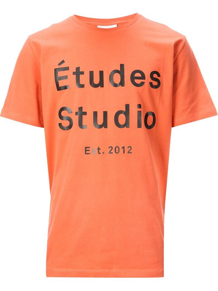 Études Studio Logo T-shirt, Men's, Size: S, Yellow/orange, Cotton