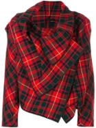 Comme Des Garçons Vintage Asymmetric Tartan Jacket - Red