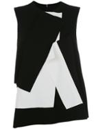 Enföld Contrast Folds Top, Women's, Size: 38, Black, Polyester/spandex/elastane
