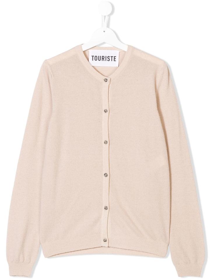 Touriste Teen Fine-knit Cardigan - Neutrals