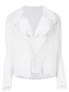 Issey Miyake Pleated Fitted Jacket - White