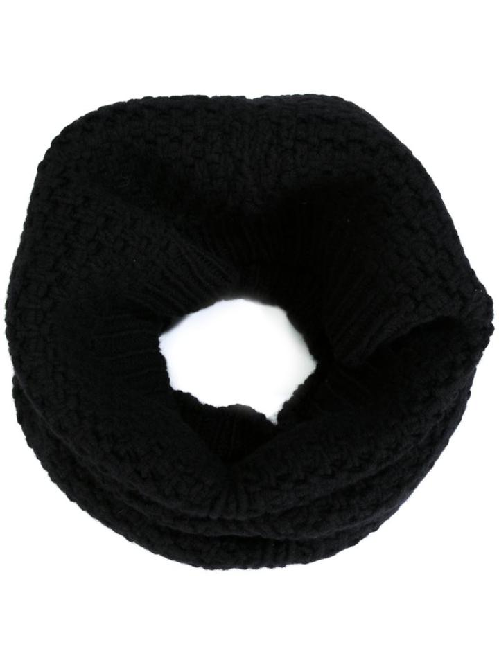 Rick Owens Knit Circle Scarf, Men's, Black, Wool