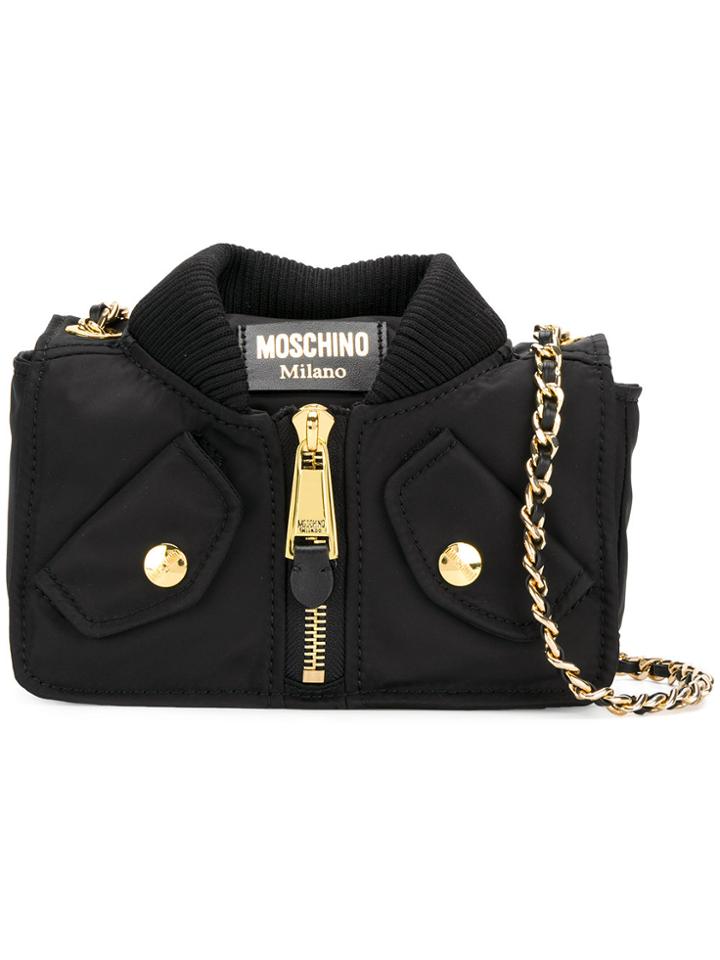 Moschino Bomber Jacket Shoulder Bag - Black