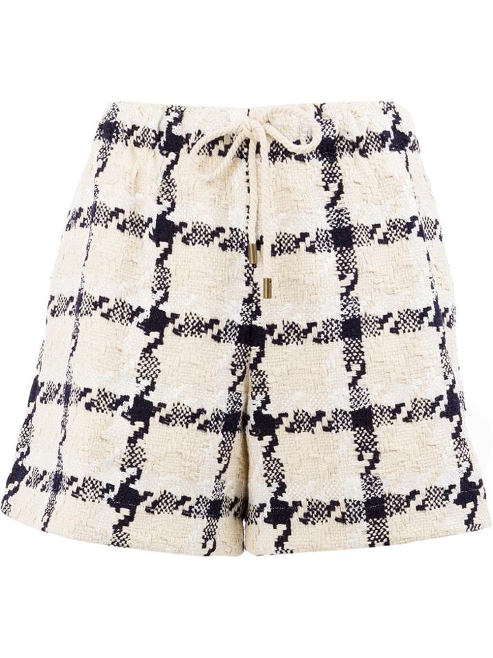 Monse Tweed Check Shorts - White