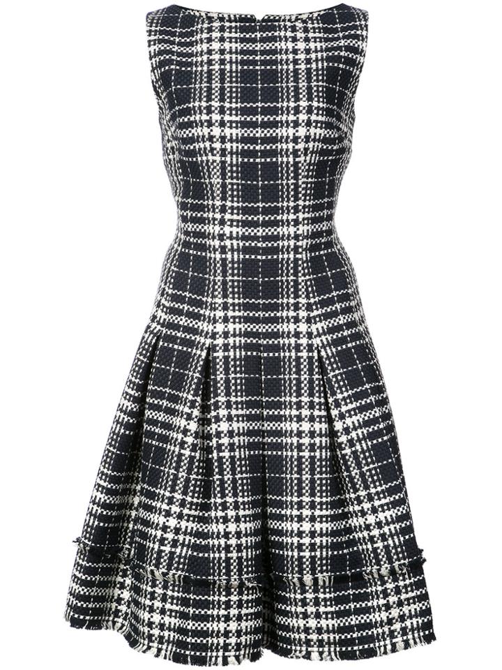 Oscar De La Renta Box Pleated Dress - Black