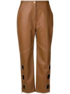 Self-portrait Cut Out Trousers - Brown