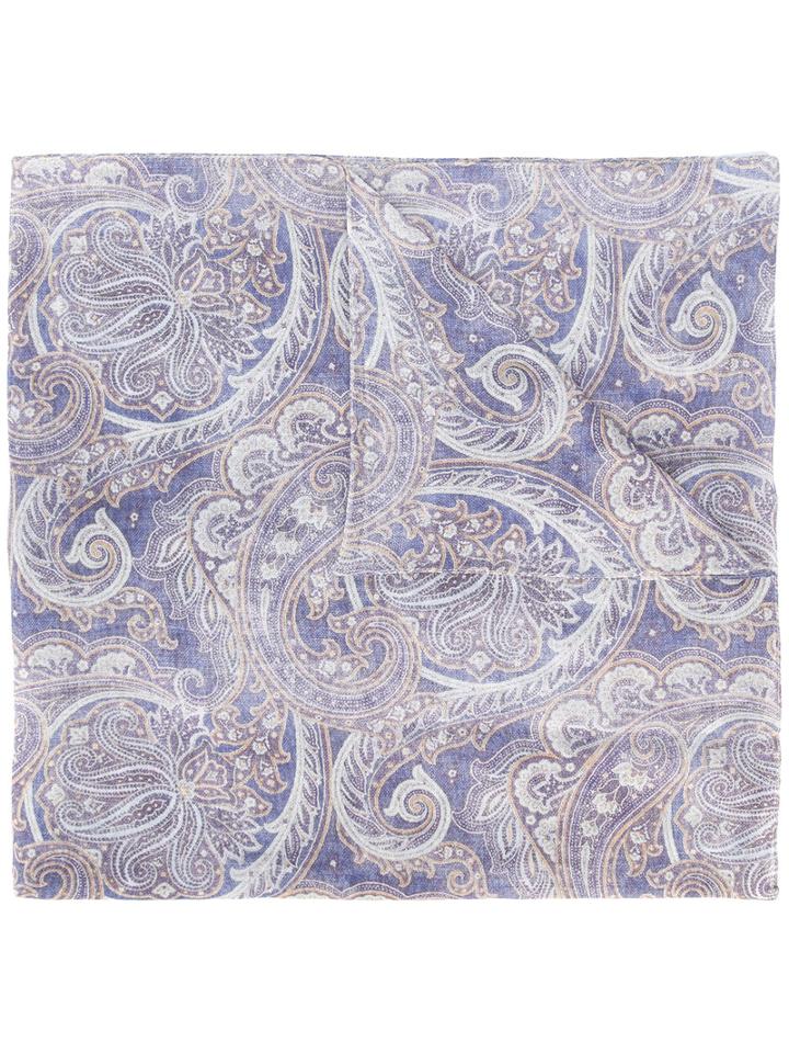Pal Zileri Printed Scarf, Men's, Pink/purple, Cotton