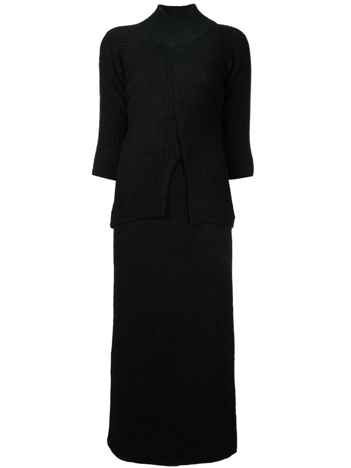 Yohji Yamamoto Vintage Turtleneck Sweater And Skirt Suit - Black