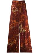 Romeo Gigli Pre-owned 1990's Angles Print Wide-legged Trousers - Brown