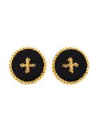 Chanel Vintage Couture Clip-on Earrings, Women's, Black