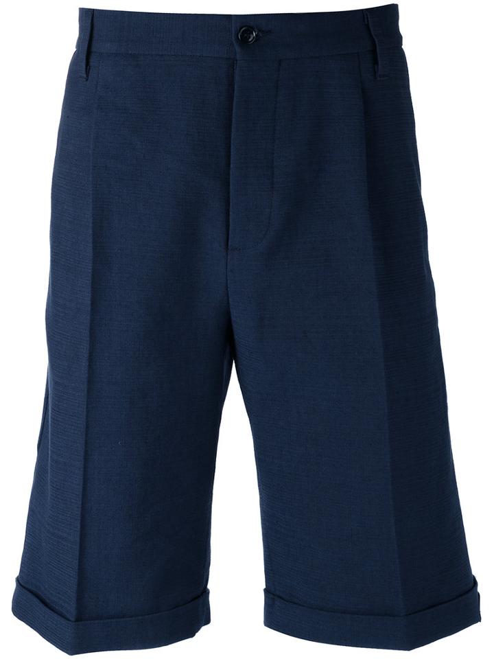 Mp Massimo Piombo - Knee Length Tailored Shorts - Men - Cotton/linen/flax/spandex/elastane - 52, Blue, Cotton/linen/flax/spandex/elastane
