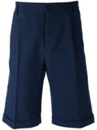 Mp Massimo Piombo - Knee Length Tailored Shorts - Men - Cotton/linen/flax/spandex/elastane - 52, Blue, Cotton/linen/flax/spandex/elastane