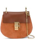 Chloé Small 'drew' Shoulder Bag, Women's, Yellow/orange, Calf Leather/calf Suede/metal