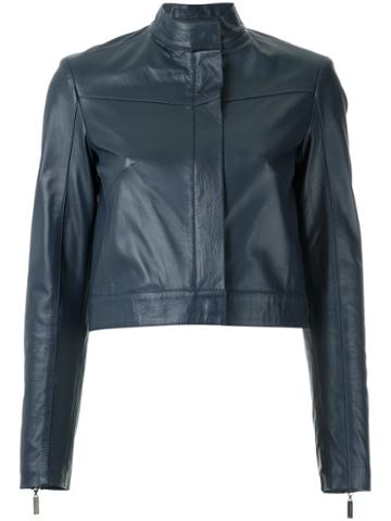 Giuliana Romanno Leather Jacket, Women's, Size: 38, Blue, Leather