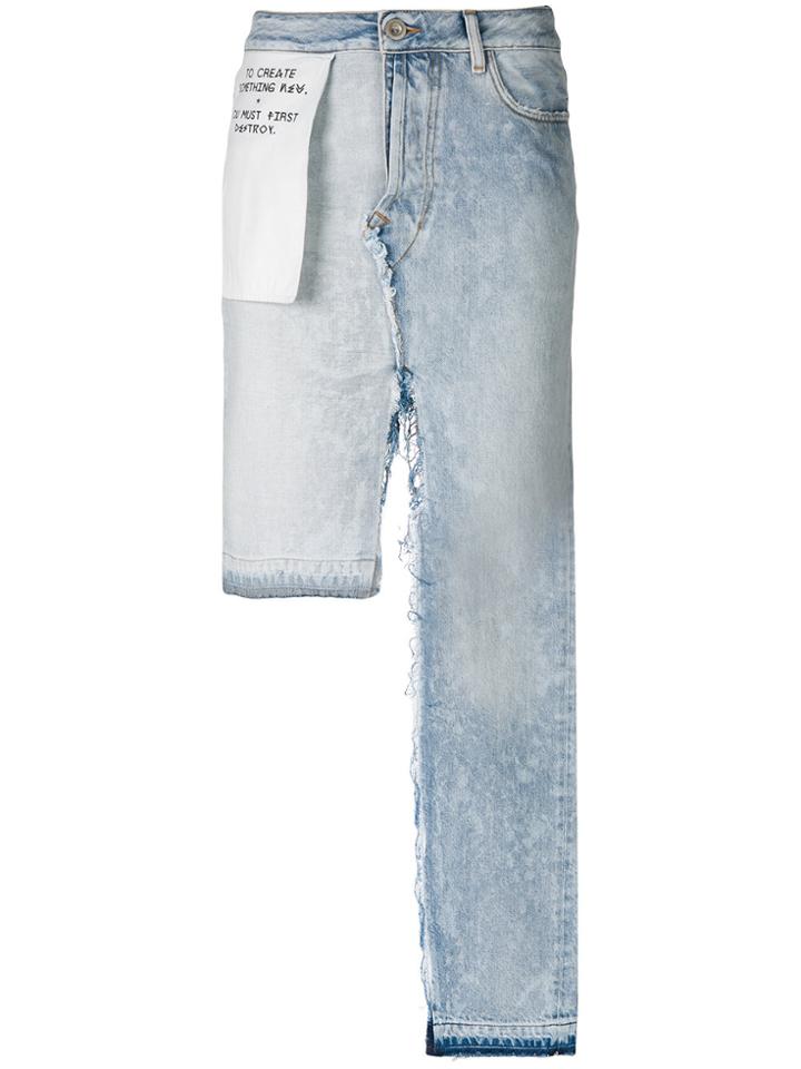 Unravel Project Asymmetric Denim Midi Skirt - Blue