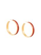 Marni Lacquer Accent Hoop Earrings, Women's, Red