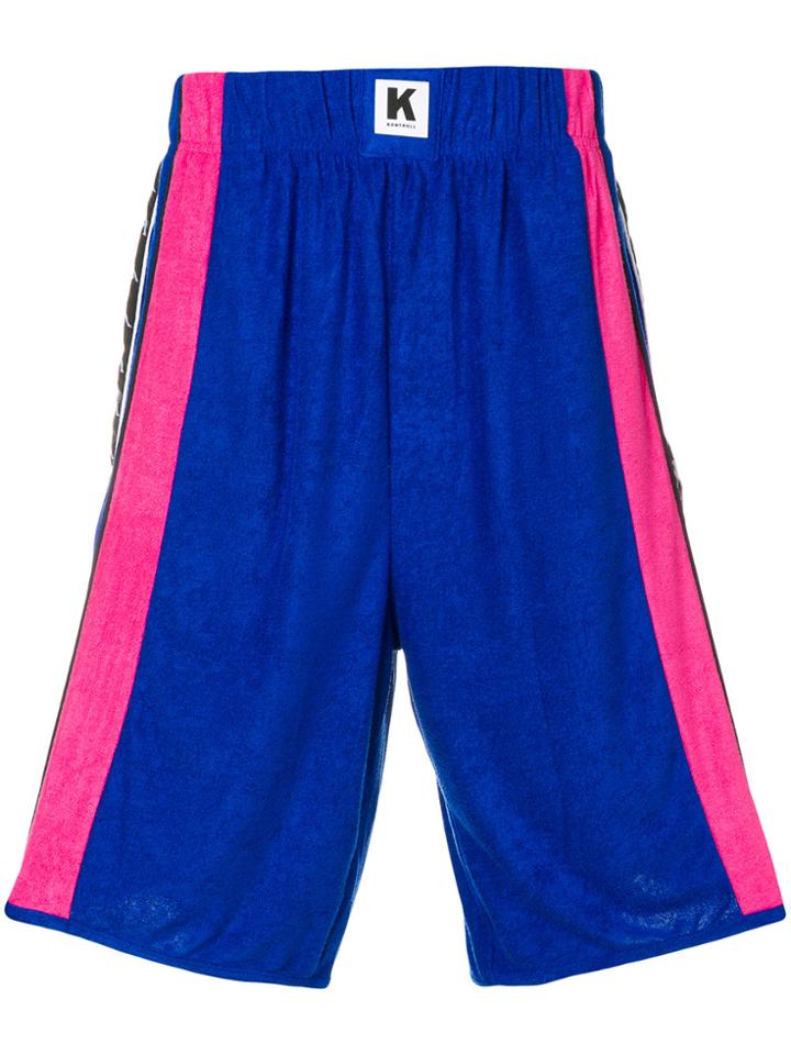 Kappa Logo Colour-block Shorts - Blue