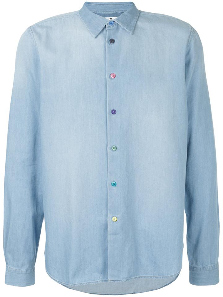 Ps By Paul Smith Stonewashed Denim Shirt - Blue