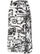 Tufi Duek Printed Draped Skirt - White