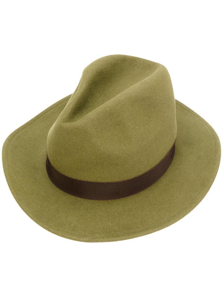 Dsquared2 - Branded Fedora - Women - Rabbit Fur - M, Green, Rabbit Fur