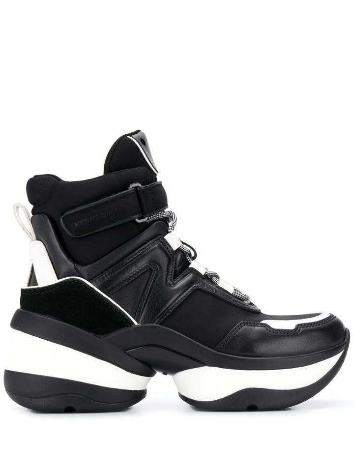 Michael Michael Kors Olympia Leather Sneakers - Black