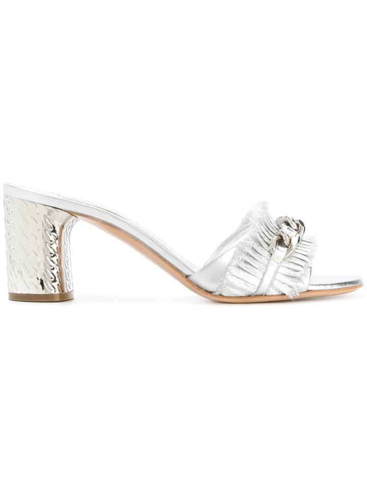 Casadei Chain Detail Mules - Metallic