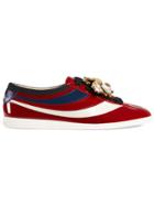 Gucci Gg Web Falacer Sneakers - Red