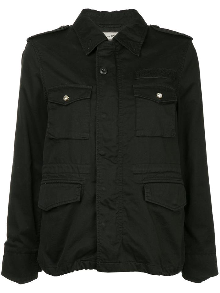 Tu Es Mon Trésor Embroidered Field Jacket - Black