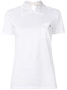 Miu Miu Organza-trimmed Jersey Top - White